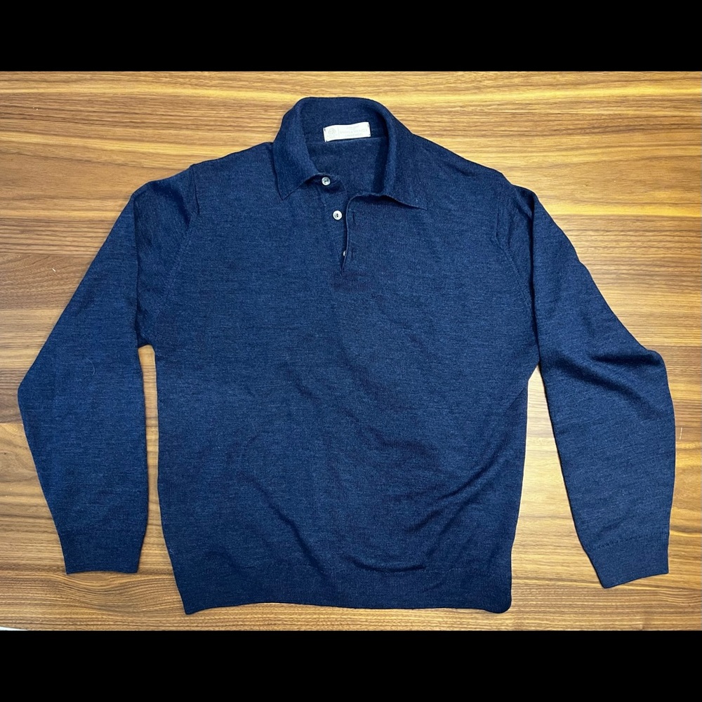 Marks and Spencer - Lambswool Long Sleeve Knitted Polo Shirt